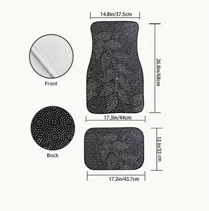 4 tapis de sol avec rose